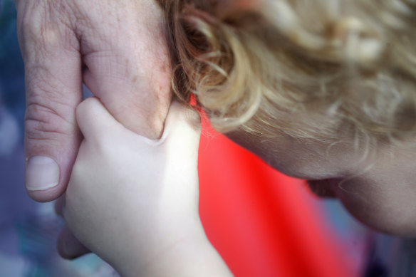 Grandparent and toddler.