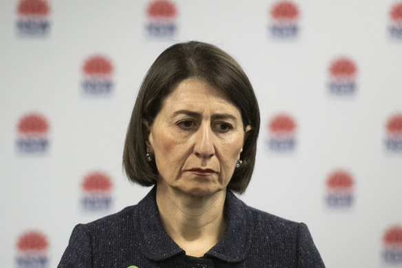 NSW Premier Gladys Berejiklian did not address the findings of the report from the Ruby Princess inquiry on Saturday.