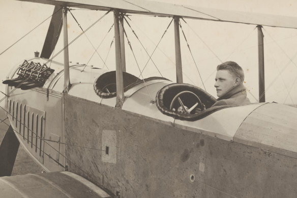 Nigel Love in his two-seater biplane.