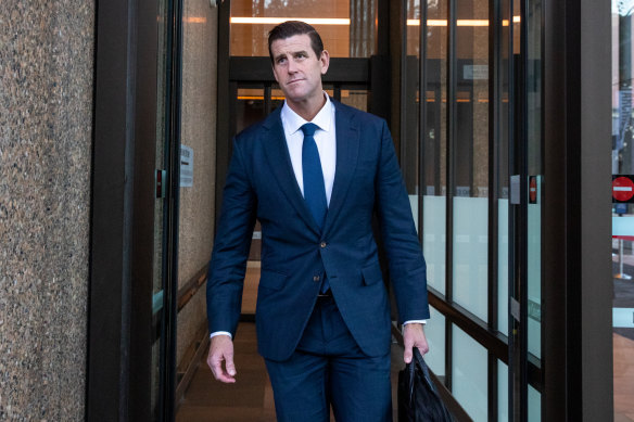 Ben Roberts-Smith at an earlier court date in Sydney. 