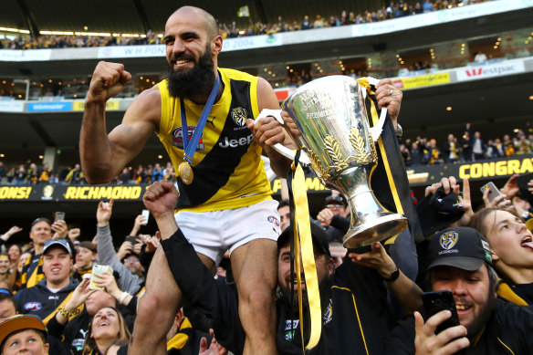 Bachar Houli with the 2017 premiership cup.