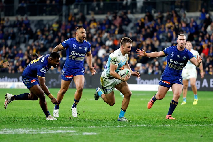 Chris Randall breaks for gold Coast against Parramatta