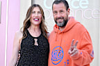 Jackie Sandler and Adam Sandler attend the World Premiere of Netflix's "Office Romance" at The Egyptian Theatre Hollywood on May 26, 2026 in Los Angeles, California. (Photo by Axelle/Bauer-Griffin/FilmMagic)