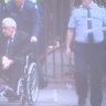 Rodney Lee, 73, who pleaded guilty at the Supreme Court of Victoria to the murders of Saumotu Gasio, 62, and Tibor Laszlo, 72, is wheeled into court.