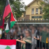 Students protesting at Granville Boys High School on Wednesday.