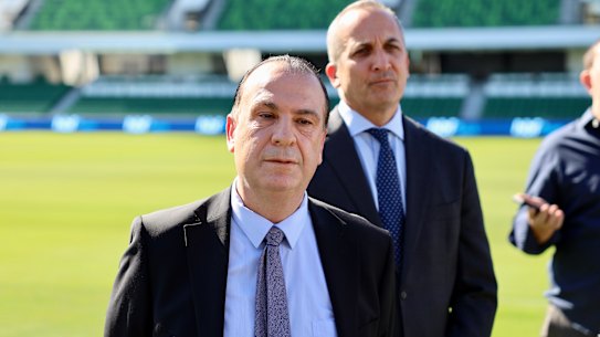 Peter V’landys at the announcement of the Perth Bears franchise.