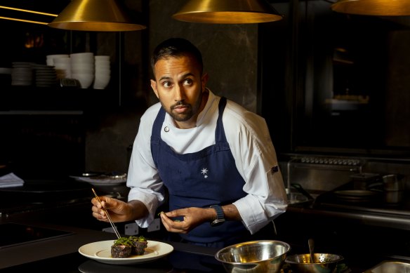 Shashank Achuta in the kitchen at Brasserie 1930.