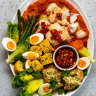RecipeTin Eats’ fish platter with romesco sauce, capsicum salsa and sauce gribiche (French egg sauce).