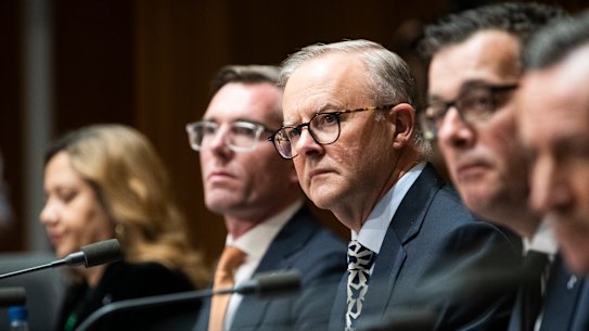 Anthony Albanese at his first national cabinet meeting.