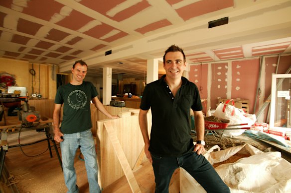 Brent Savage and Nick Hildebrandt as they prepared to open Bentley in Surry Hills. 