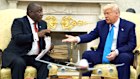 US President Donald Trump met South African President Cyril Ramaphosa in the Oval Office.