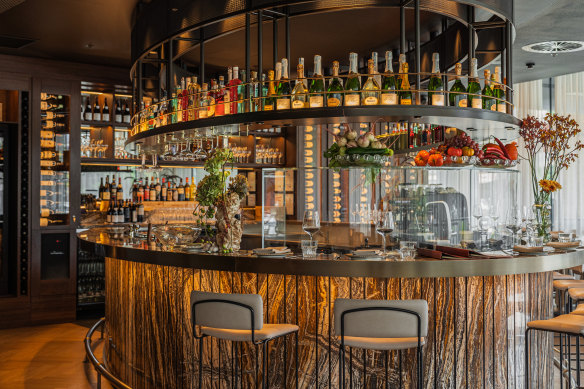 The bar at Lucia offers front-row seats of the seafood display.