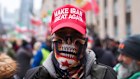 A person wearing a cap which reads ‘Make Iran Great Again’ in Toronto at a demonstration in solidarity with protesters in Iran, on January 13.