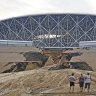 Heavy rain damages Russian World Cup stadium