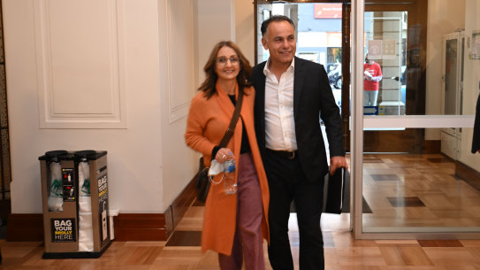 Newly election Liberal leader John Pesutto and wife Betty during the campaign.