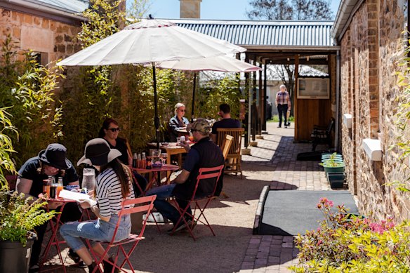 Outdoor dining at 29 Nine 99 yum cha and tea house in Rylstone.