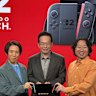 From left, Kouichi Kawamoto, Tetsuya Sasaki and Takuhiro Dohta served as producer, director and technical director overseeing Switch 2’s development. In New York, they answered the media’s questions via translator.