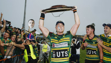 Jack Dempsey after Gordon won the Shute Shield title in 2020.