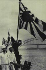 The rising sun flag of the Japanese Navy reappeared in Sydney Harbour for the first time in 27 years on Jully 12, 1962, when four Japanese Navy destroyers berthed at Garden Island for a goodwill visit.