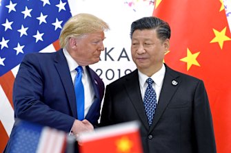 US President Donald Trump with Chinese President Xi Jinping in 2019. 