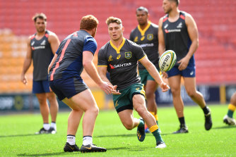 James O'Connor in action during the Wallabies captains' run.