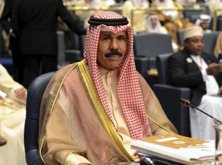 Kuwait’s then-Crown Prince Sheikh Nawaf Al-Ahmad Al-Jaber Al-Sabah attends the closing session of the 25th Arab Summit in Bayan Palace in Kuwait City, 2014.