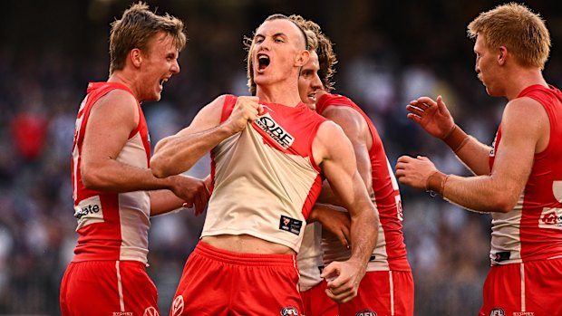 Chad Warner after Sydney’s win at Optus Stadium against Fremantle