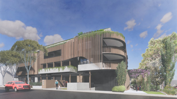 An artist's impression of the plan for a six-level apartment block to be built next to CERES Environment Park.