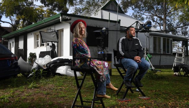 Jane Seymour and director Michael Budd on the set of “Ruby’s Choice”.