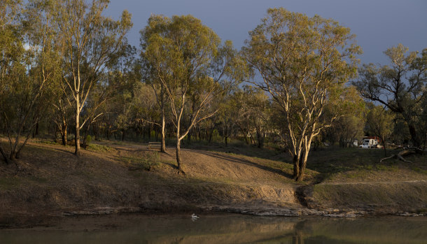 The drought affected Darling River near Bourke, in north-western NSW, in November 2019.