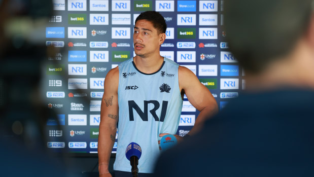 Lalakai Foketi speaks to the media ahead of the visit of the Fijian Drua on Friday.