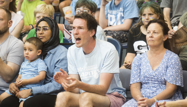 Chris Triner made the grand final his first WNBL game and sat courtside. 