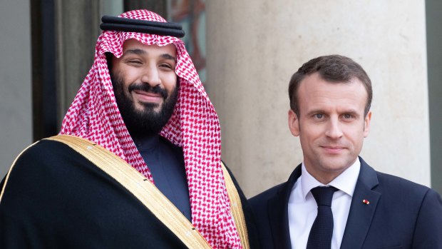 Saudi Arabia's crown prince Mohammed bin Salman and French President Emmanuel Macron.