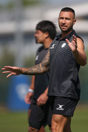 Quade Cooper back in action at Barbarians training in London.