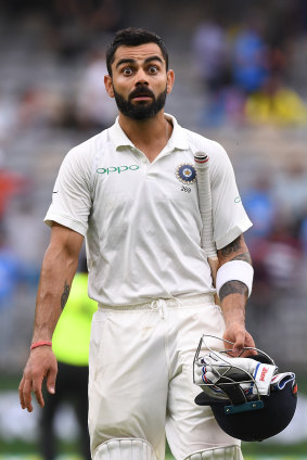Eye opener: Kohli leaves the field at stumps after batting India back into contention.