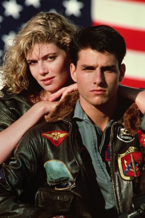 Tom Cruise and Kelly McGillis in Top Gun, 1986.