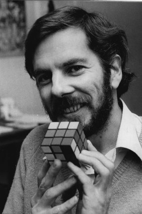 Dr. Donald Taylor with a Rubik’s Cube. July 24, 1981.