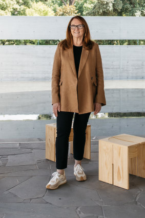 Naomi Milgrom in MPavilion 10 in the Queen Victoria Gardens.