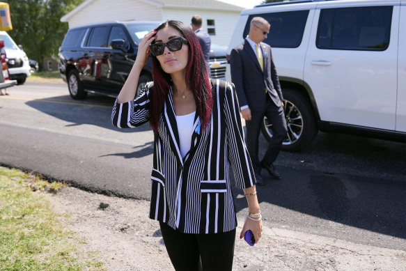 Loomer was with Trump at the Shanksville Volunteer Fire Company in Pennsylvania on Wednesday.