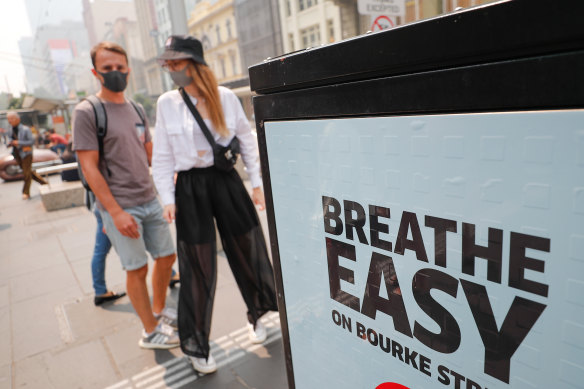 Melburnians donned masks on Tuesday.