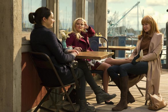 Shailene Woodley (left), Reese Witherspoon and Nicole Kidman in Big Little Lies.