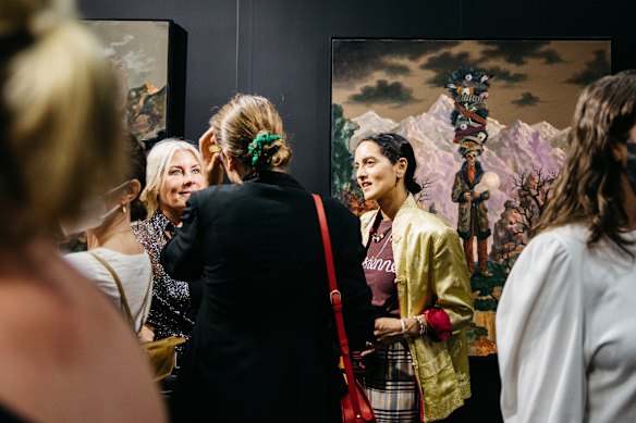Crowds at the Melbourne Art Fair.