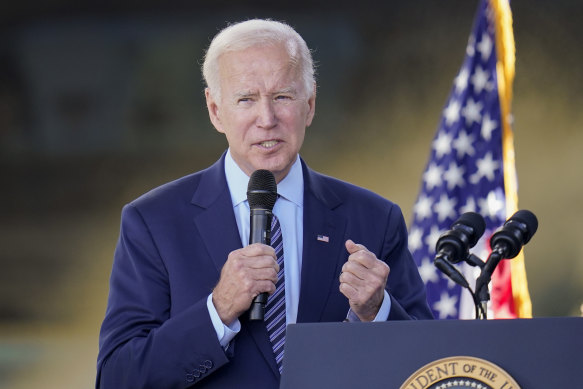 President Joe Biden speaking about the Chips and Science Act: US industry policy is largely run with national security in mind.