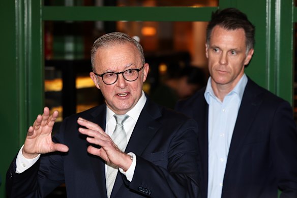 Frenemies? Prime Minister Anthony Albanese and NSW Premier Chris Minns in April.