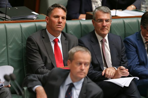 Richard Marles and Mark Dreyfus – pictured here in 2016 – entered parliament in 2007, are in the same faction, and come from the same state. Yet Marles still played a part in Dreyfus’ removal as attorney-general.