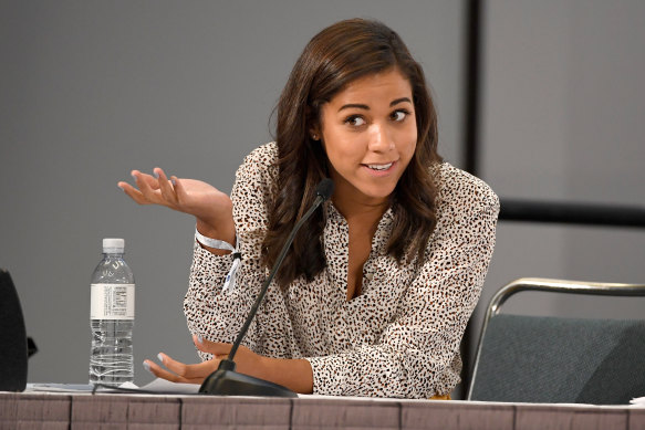 Alexi McCammond speaks onstage at Politicon 2018 at Los Angeles Convention Centre on October 20, 2018.