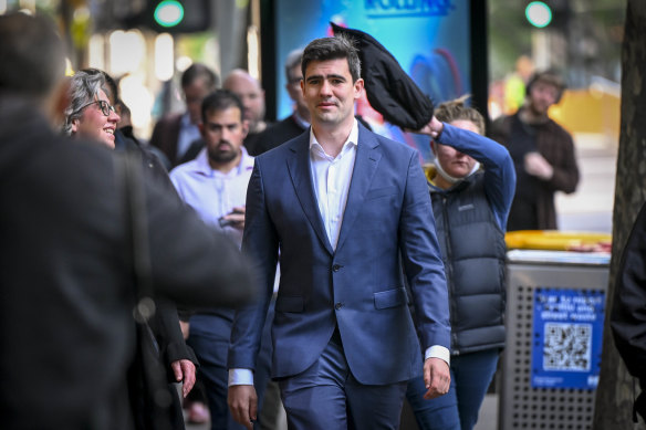 Jacob Hersant outside Melbourne Magistrates’ Court on Tuesday.