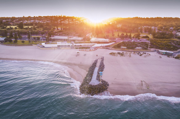 The beach is a popular swimming spot.