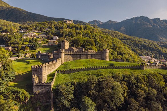 The Castello di Montebello, one of three fortresses in UNESCO-listed Ticino’s capital.