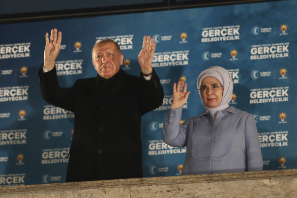 Turkish President Recep Tayyip Erdogan and his wife, Emine.